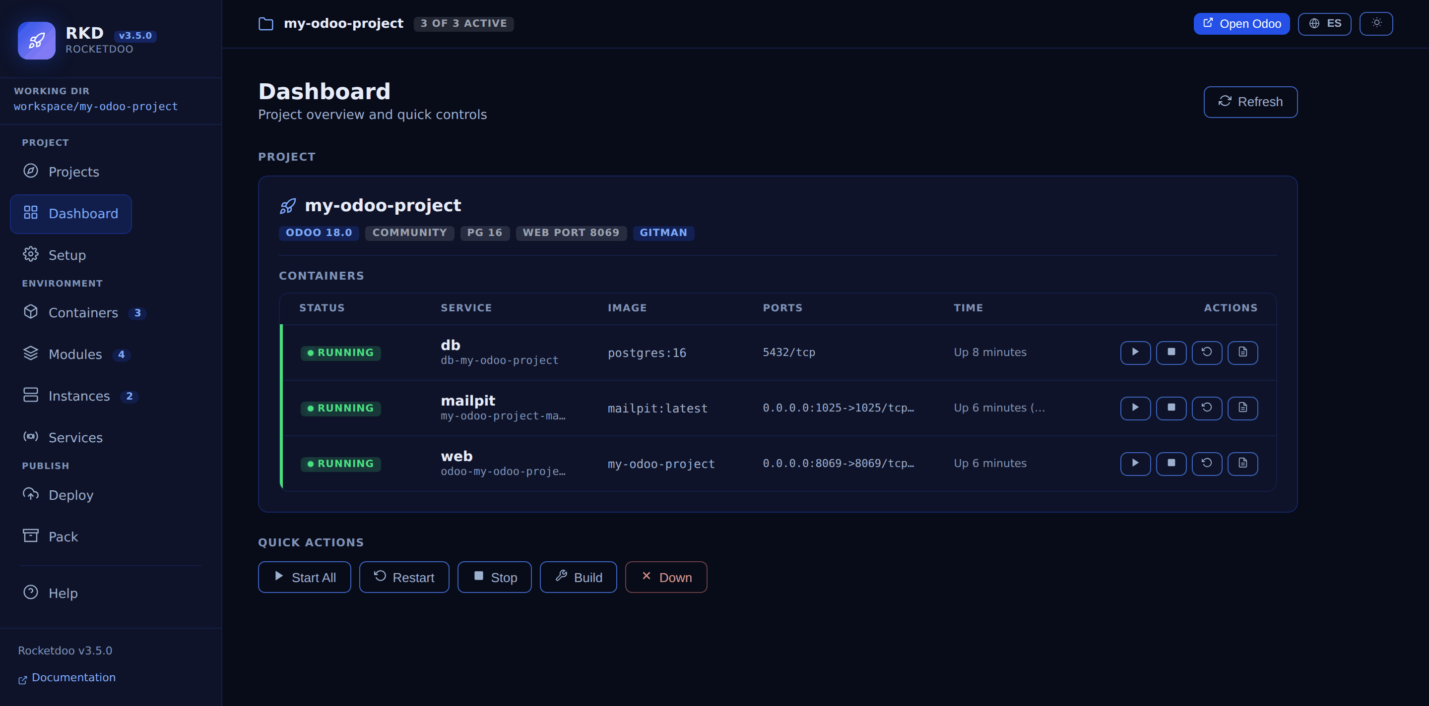 The Rocketdoo GUI